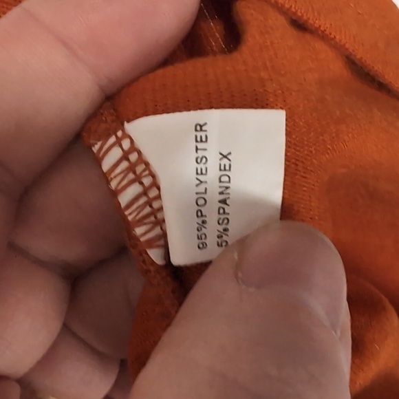 La Mode Ruched Burnt Orange Knit Sweater Top Size Large - Picture 4 of 5